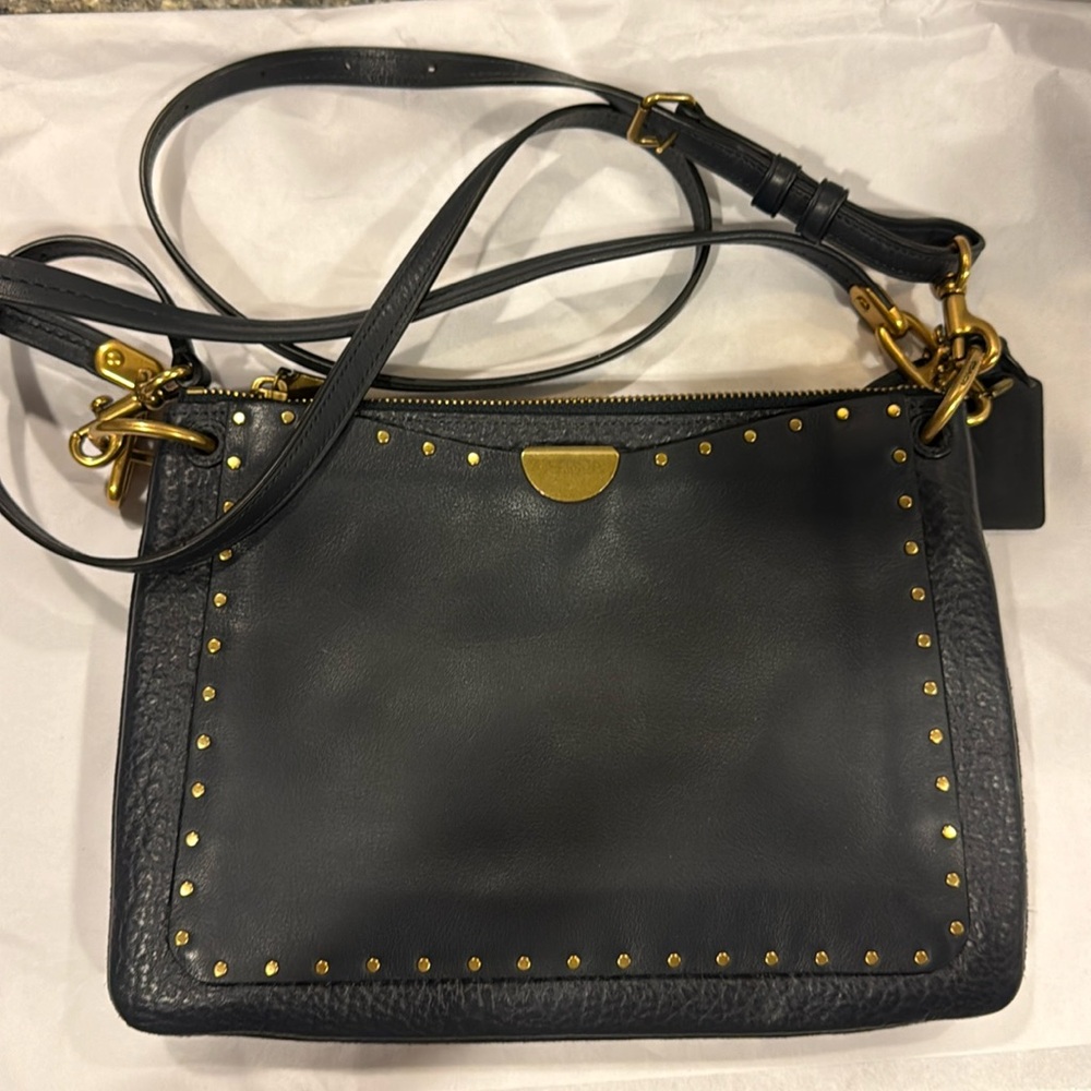 Rare Navy Coach Dreamer Leather crossbody  Shoulder Bag 67932